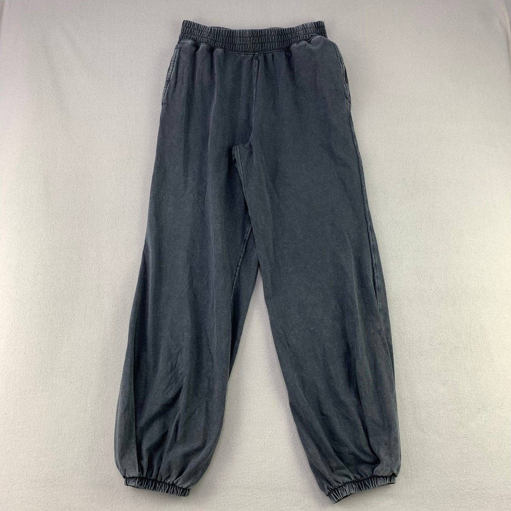 Wildfox Sweatpants Women M Gray Jogger Mineral Wash Cotton Spandex